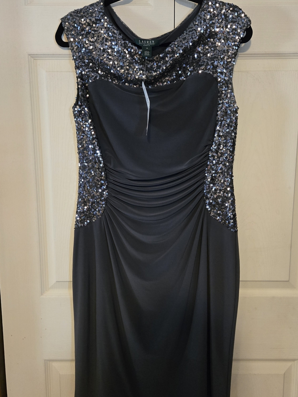 LAUREN Ralph Lauren Black Sequin Evening Dress